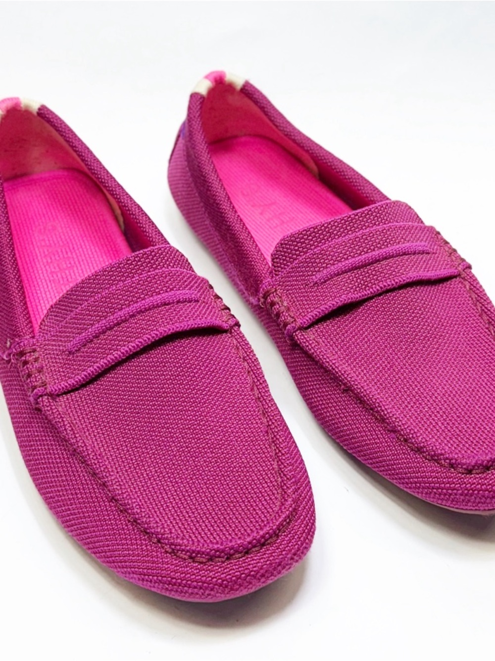 Rothy's raspberry Knit driver Loafer flats size 7
